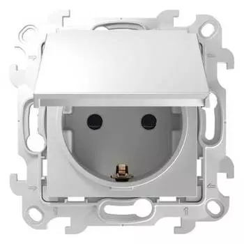 2450448-030 Розетка 2К+З Schuko IP44, бел Simon 24