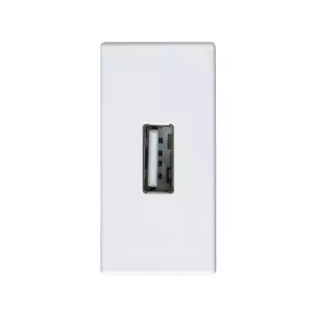 2701090-030 Розетка для подключения USB-разъёма 2.0, тип "А"(4*12мм), винтовое соединение, узкий модуль, Simon 27, бе