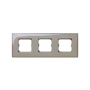 27773-34 Рамка декоративная, 3 поста, (+суппорт), Simon 27 Neos, Глянец, дымчатое стекло