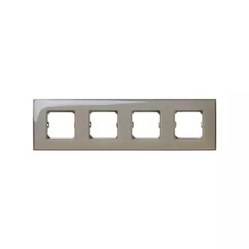 27774-34 Рамка декоративная, 4 поста, (+суппорт), Simon 27 Neos, Глянец, дымчатое стекло