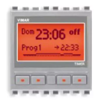 20448.N Часы-программатор на 1 канал, серебро матовое Vimar Eikon