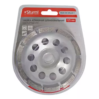 Чашка алмазная шлифовальная Sturm 9020-05-125x22-1, 125x22мм, 1 ряд, 10 сегментов