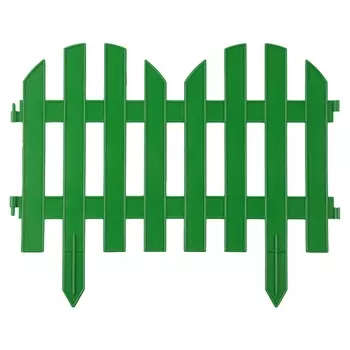 Декоративный забор Grinda Палисадник 422205-G, 28 х 300 см, зеленый, 7 секций