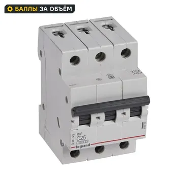 Автоматический выключатель Legrand RX3 3P C25 А 4.5 кА