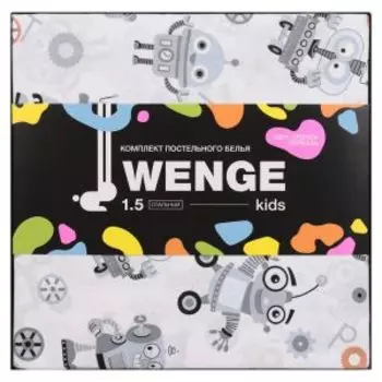 Комплект постельного белья Wenge kids Robots, 1.5-сп, нав. 70х70 см, перкаль