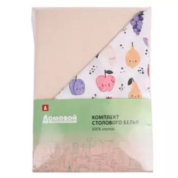 Комплект столового белья Фрукты, 2 шт, хлопок