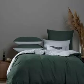 Комплект постельного белья SleepiX Юко, 1.5-сп, сатин, модал/бамбук, 110г/м2, зеленый/голубой