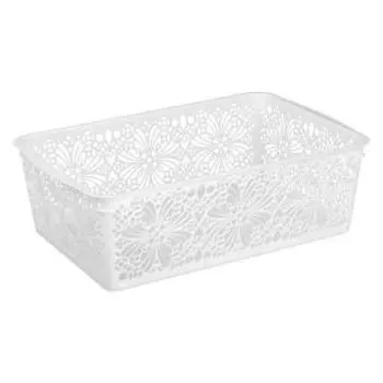 Корзинка Econova Floral, 25x15x7.5 см, 2 л, пластик, белый