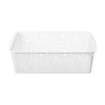Корзинка Econova Floral, 30x19.5x9.5 см, 4.3 л, пластик, белый