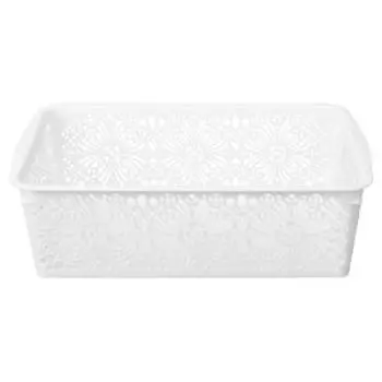 Корзинка Econova Floral, 38x25x12.5 см, 10 л, пластик, белый