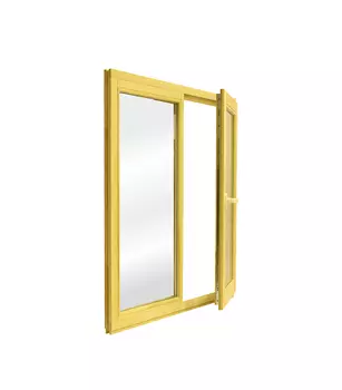 Окно деревянное Timber&style 1160х1000х45 мм 2 створки левая глухая правая поворотная