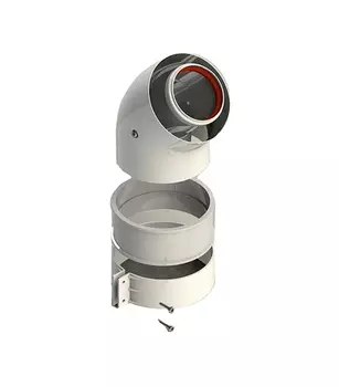 Отвод коаксиальный Stout d60/100 мм 45° комплект