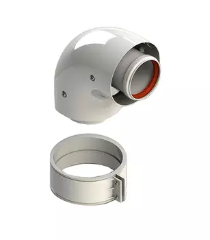 Отвод коаксиальный Stout d60/100 мм 90° комплект