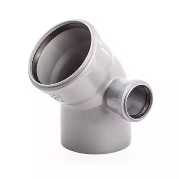 Отвод Lammin d110х50 мм 45° пластиковый с выходом d50 мм правый для внутренней канализации (Lm35041050451)