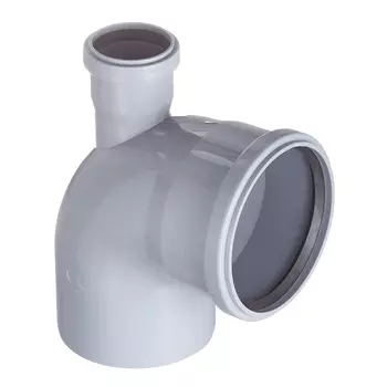 Отвод Valfex d110х50 мм 87° пластиковый с выходом d50 мм прямой для внутренней канализации (23125150)