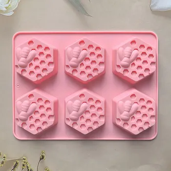 3D пчелиные соты силиконовая форма для мыла мыло своими руками принадлежности для изготовления мыла шоколадное украшение для торта инструменты для выпечки синий