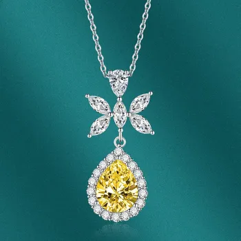 BELLA BOX Paraiba грушевидное ожерелье с подвеской в форме нескольких цветов, модные свадебные украшения для помолвки синий