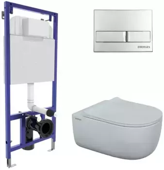 Комплект подвесной унитаз Berges Ego XL + система инсталляции Berges Novum L3 043203