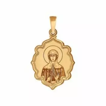 Золотая подвеска с эмалью "Православная"