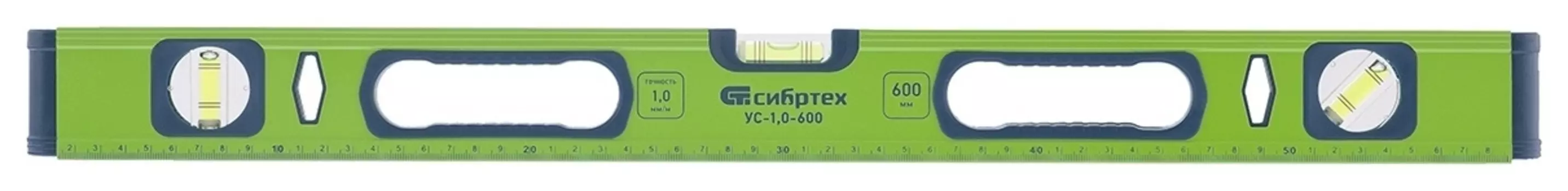 Уровень алюминиевый ус-1, 0-1200, фрезерованный, 3 глазка, рукоятки, 1200 мм