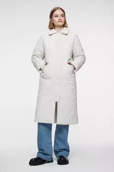 Пальто oversize стеганое с отложным воротником