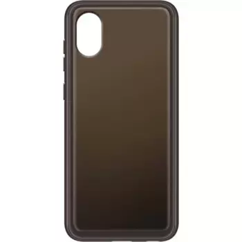 Чехол-накладка Samsung Clear Cover для смартфона Samsung Galaxy A03 Core, полиуретан, черный (EF-QA032TBEGRU)