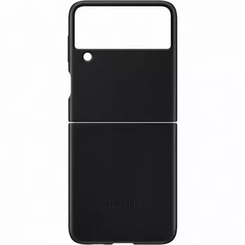 Чехол-накладка Samsung Leather Cover для смартфона Samsung Galaxy Z Flip3, кожа/поликарбонат, черный (EF-VF711LBEGRU)