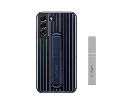 Чехол-накладка Samsung Protective Standing d.blue для смартфона Samsung Galaxy S22 +, термопластичный полиуретан, поликарбонат, тёмно-синий (EF-RS906CNEGRU)