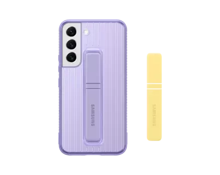 Чехол-накладка Samsung Protective Standing violet для смартфона Samsung Galaxy S22, Термопластичный полиуретан, поликарбонат, фиолетовый (EF-RS901CVEGRU)