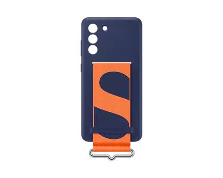 Чехол-накладка Samsung Silicone with Strap Cover для смартфона Samsung Galaxy S21 FE, силикон, темно синий (EF-GG990TNEGRU)