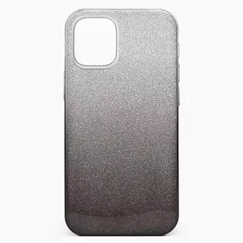 Чехол-накладка SC097 для смартфона Apple iPhone 12 mini, силикон, черный/серебристый (градиент) (119617)