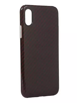 Чехол-накладка Red Line для смартфона Apple iPhone X, карбон, красный (УТ000021536)