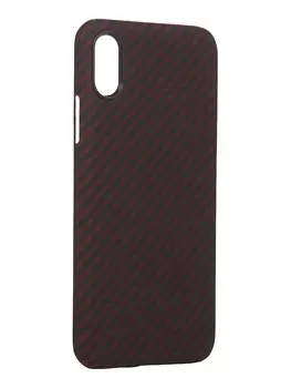 Чехол-накладка Red Line для смартфона Apple iPhone XS, карбон, красный (УТ000021554)