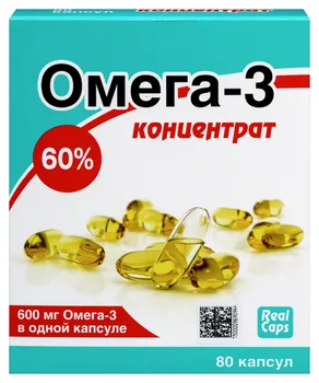 Концентрат Омега-3 60%, 1 000 мг, 80 шт, капсулы