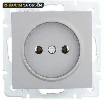Розетка встраиваемая Lezard Vesna 742-3588-121B без заземления цвет платина