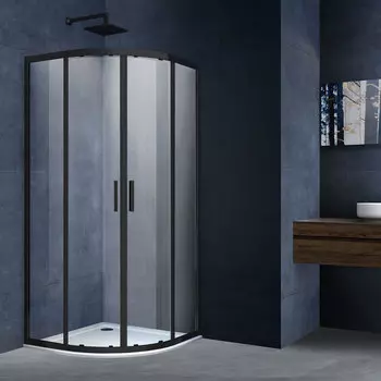 Душевой уголок Vincea Alpha 90x90 VSQ-3AL900CLB стекло прозрачное, профиль черный, без поддона