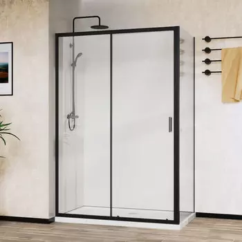 Душевой уголок Vincea City 120x90 VSR-5CT9012CLB стекло прозрачное, профиль черный