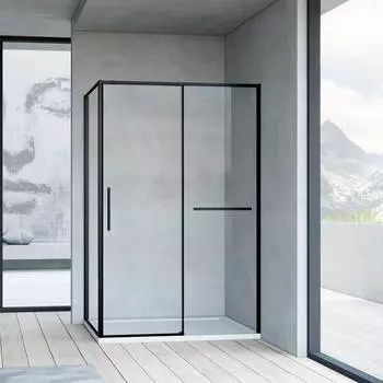 Душевой уголок Vincea Slim Soft 130x80 VSR-1SS8013CLB стекло прозрачное, профиль черный, без поддона