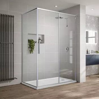 Душевой уголок Vincea Slim-U 120х90 VSR-2SU9012CL без поддона, стекло прозрачное, профиль хром