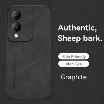 Чехол для VIVO Y17S из роскошной кожи овчины, мягкой замши, винтажный противоударный чехол для Vivo Y21 Y32 Y33S Y50 Y30 Y17s VIVO Y50 Y30