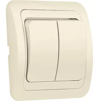 Выключатель SMARTBUY Марс, 2кл., скрытый монтаж, в сборе, бежевый (SBE-02i-10-SW2-0-c)