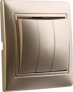 Выключатель SMARTBUY Венера, 3кл., скрытый монтаж, в сборе, шампань (SBE-01c-10-SW3-0)