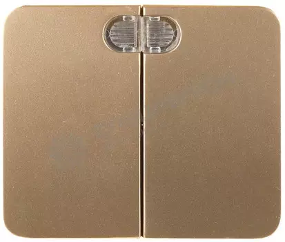 Выключатель СВЕТОЗАР Гамма SV-54135-GM, 2кл., индикатор/подсветка, скрытый монтаж, механизм с накладкой без рамки, золотой металлик (SV-54135-GM)