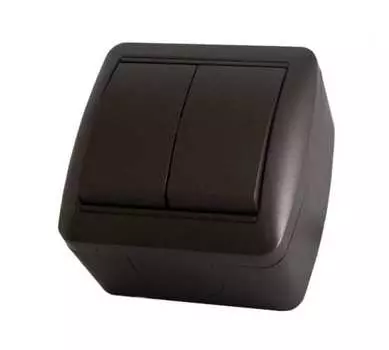 Выключатель TDM Селигер, 2кл., открытый монтаж, в сборе, шоколад (SQ1818-0202)