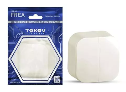 Выключатель Tokov Electric Frea TKE-FR-V2-C02, 2кл., открытый монтаж, в сборе, бежевый (TKE-FR-V2-C02)