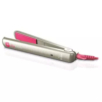 Выпрямитель Ga.Ma Midi My Style GI0750, 220°C, 28Вт, турмалиновое покрытие, режимов: 1, петля для подвешивания, 2м, бежевый/розовый