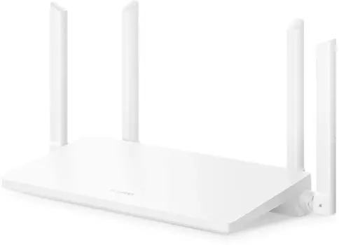 Wi-Fi роутер Huawei WS7001 (AX2), 802.11a/b/g/n/ac/ax, 2.4 / 5 ГГц, до 1.2 Гбит/с, LAN 3x1 Гбит/с, WAN 3x1 Гбит/с, внешних антенн: 4x5 дБи (53039183)