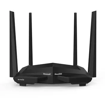 Wi-Fi роутер Tenda AC10, 802.11a/b/g/n/ac, 2.4 / 5 ГГц, до 1.17 Гбит/с, LAN 4x1 Гбит/с, WAN 1x1 Гбит/с, внешних антенн: 4x5 дБи