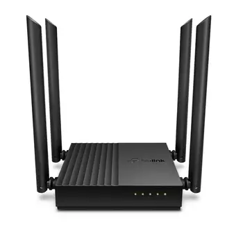 Wi-Fi роутер TP-Link Archer C64, 802.11a/b/g/n/ac, 2.4 / 5 ГГц, до 867 Мбит/с, LAN 4x1 Гбит/с, WAN 1x1 Гбит/с, внешних антенн: 4