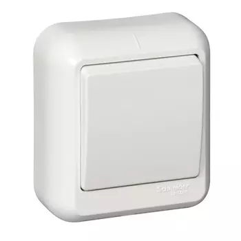 Выключатель Schneider Electric Прима, 1кл., открытый монтаж, в сборе, белый (A16-051-B)